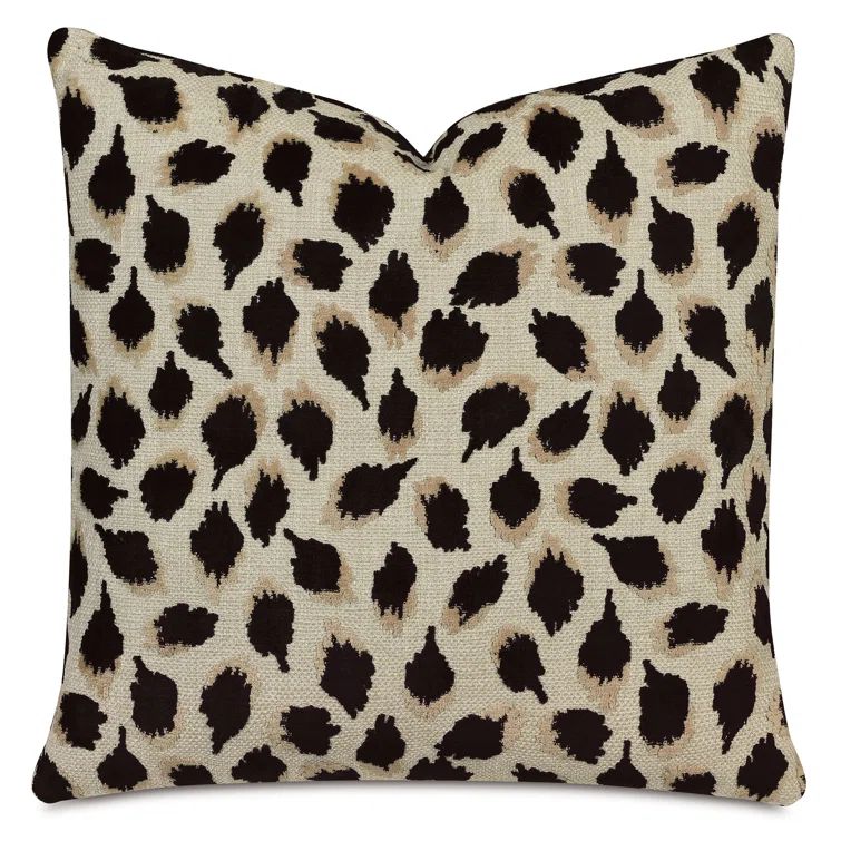 22" Square Velvet Ocelot Decorative Pillow with Polyester Fill