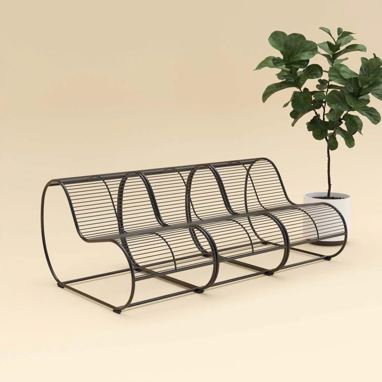 Black Weather-Resistant Wire Loop Lounge Chair