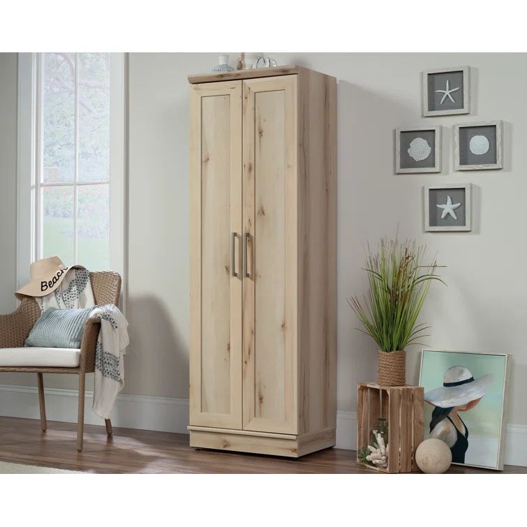 Pacific Maple Freestanding Storage Cabinet with Adjustable Shelving