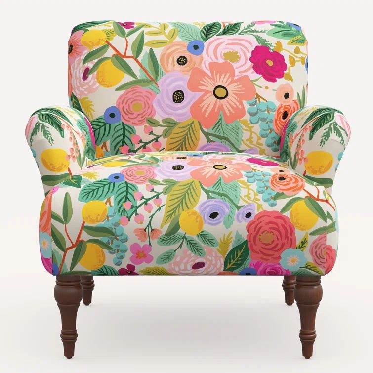 Handcrafted Linen Blend Traditional Accent Chair