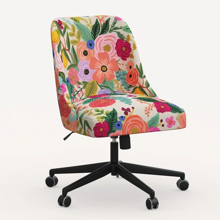 Black Solid Wood Adjustable Upholstered Task Chair