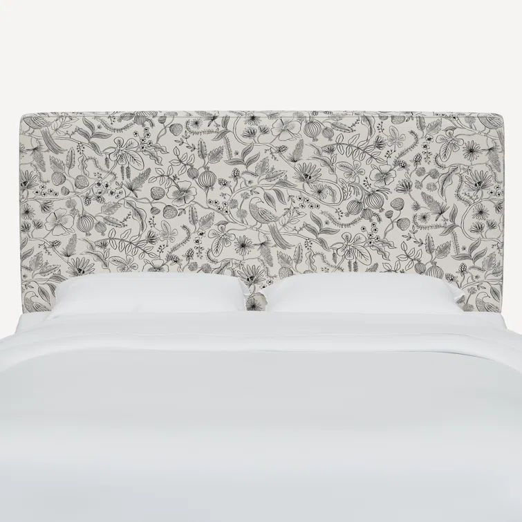 Queen Cream Aviary Linen Blend Upholstered Panel Bed