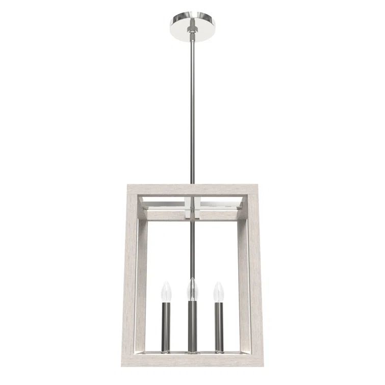 Squire Manor 4-Light Distressed White Chrome Pendant