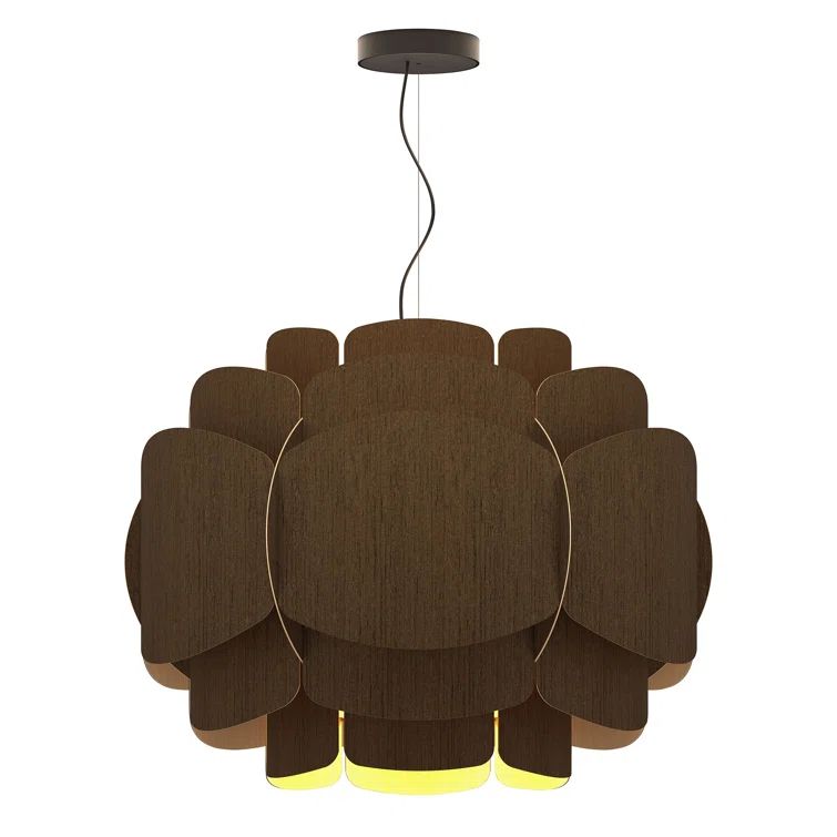 Ebony Reconstructed Wood Veneer 1-Light Pendant