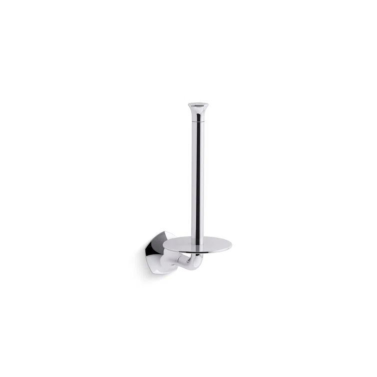 Polished Chrome Vertical Wall Mounted Toilet Paper Holder
