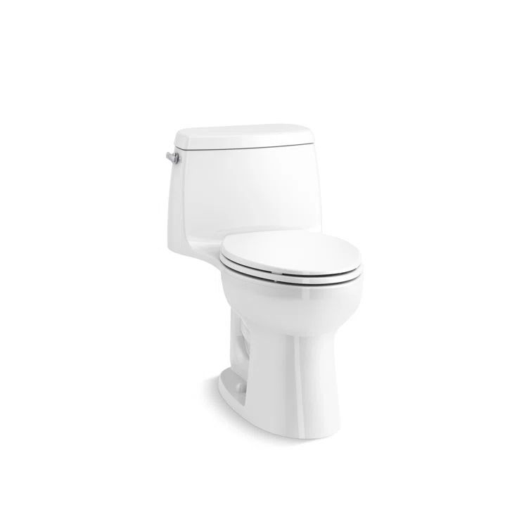 Santa Rosa White Vitreous China Compact Elongated One-Piece Toilet