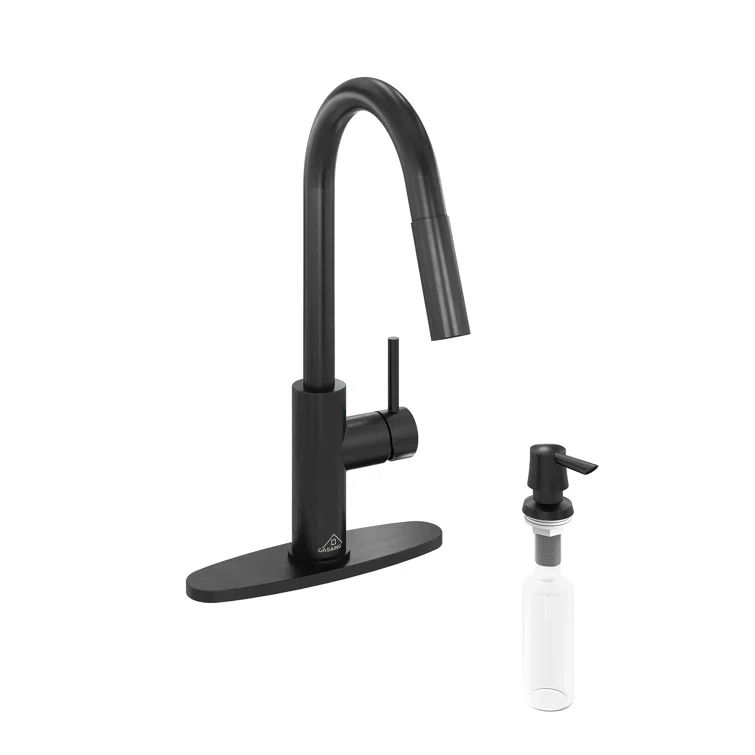 Matte Black Stainless Steel Pull Down Sprayer Kitchen Faucet