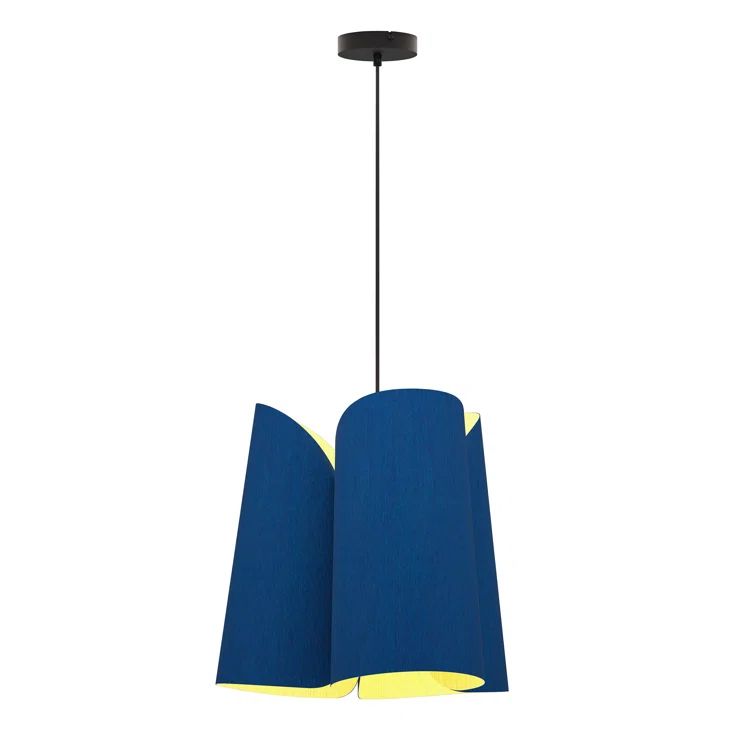 Julieta Blue Reconstructed Wood Veneer 1-Light Pendant