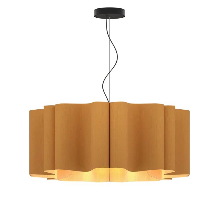 Petribi Reconstructed Wood Veneer 32" Wide Pendant Light