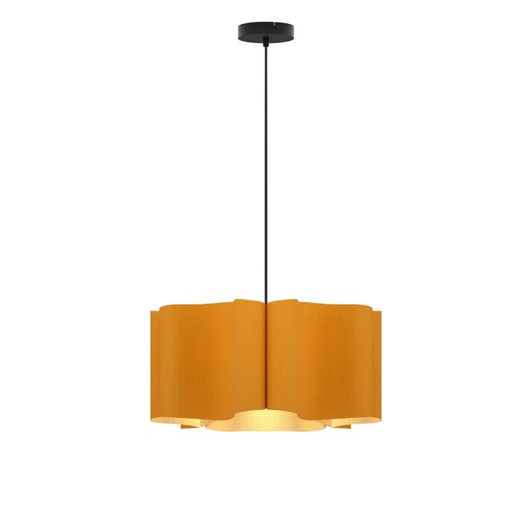 Ocher Glass Drum LED Pendant Light - Energy Star Certified