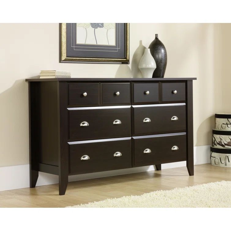 Jamocha Wood 6-Drawer Dresser with Extra Deep Drawer