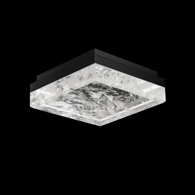 Whisper Crystal 12" Black LED Flush Mount for Indoor/Outdoor