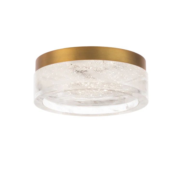 Melange 8" Crystal LED Flush Mount in Aged Brass