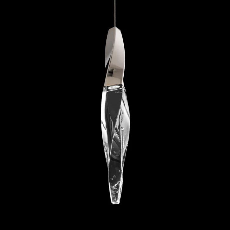 Polished Nickel Crystal LED Mini Pendant Light