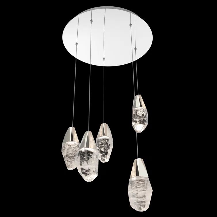 Martini Optic Haze Crystal Mini LED Pendant in Polished Nickel