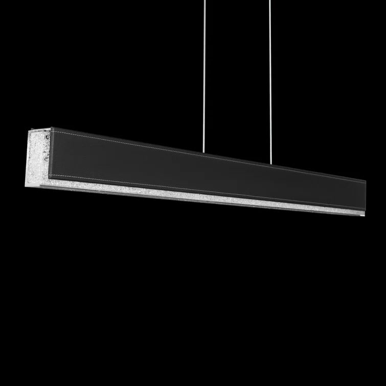 Mystique Crystal-Encrusted Black LED Pendant Light for Indoor/Outdoor