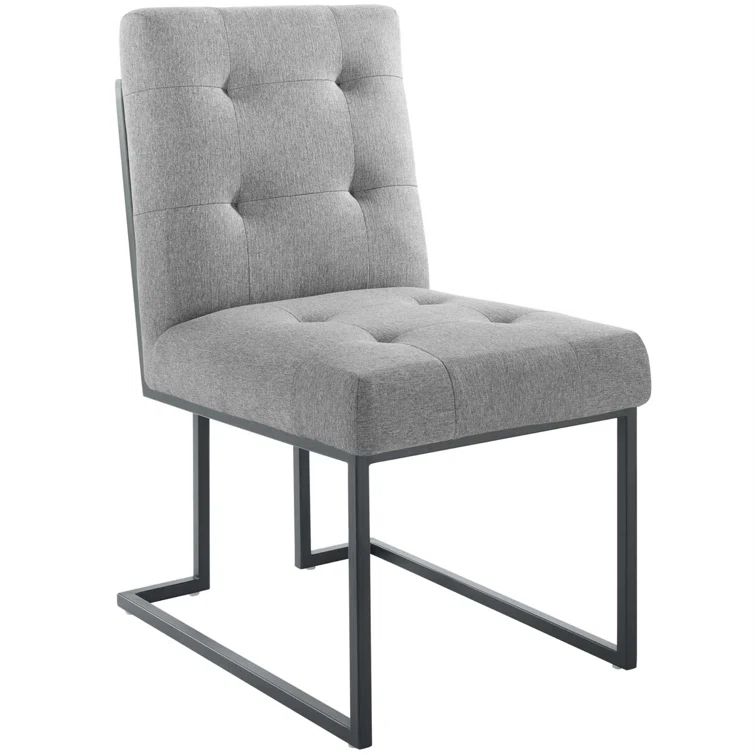 Privy Black and Light Gray Upholstered Side Chair