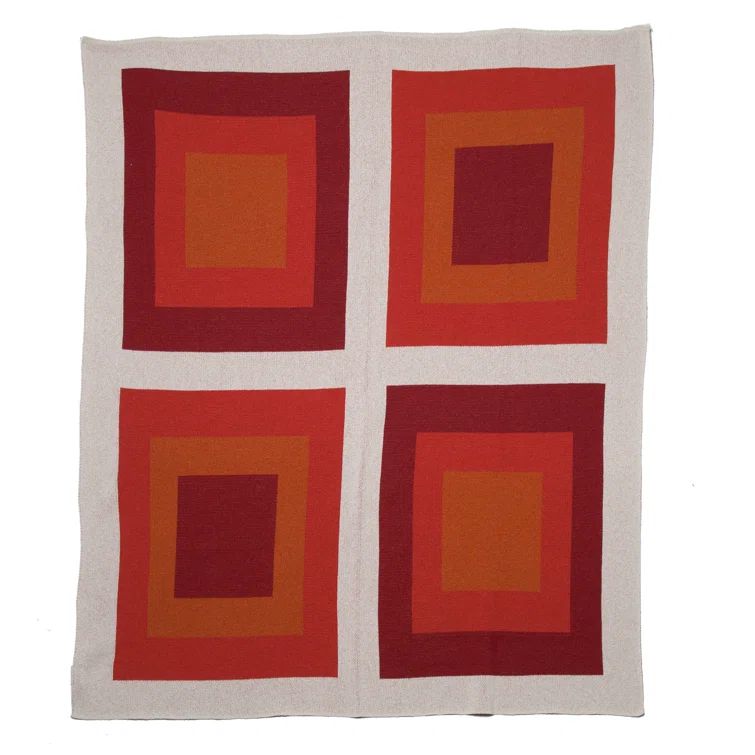Red Eco-Friendly Knitted Cotton Throw Blanket