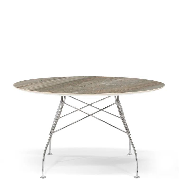 Citterio Luxe 50" Round Aged Bronze Marble Dining Table