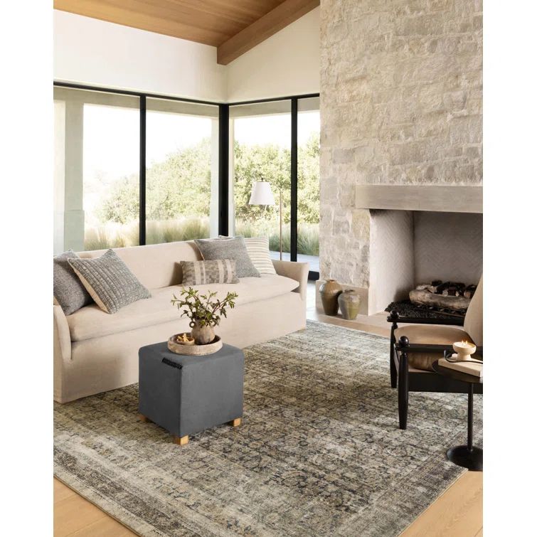 Morgan Navy and Sand Vintage Accent Rug 2' x 5'