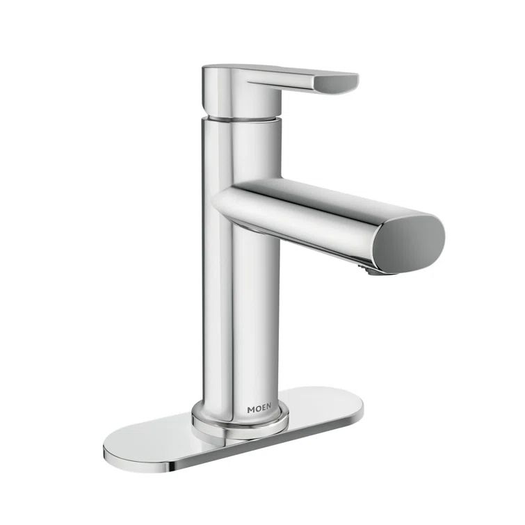 Meena Chrome Single-Handle Bathroom Faucet with Deckplate