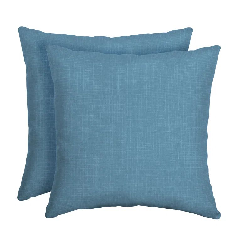 French Blue 16" Square Outdoor Toss Pillow Set