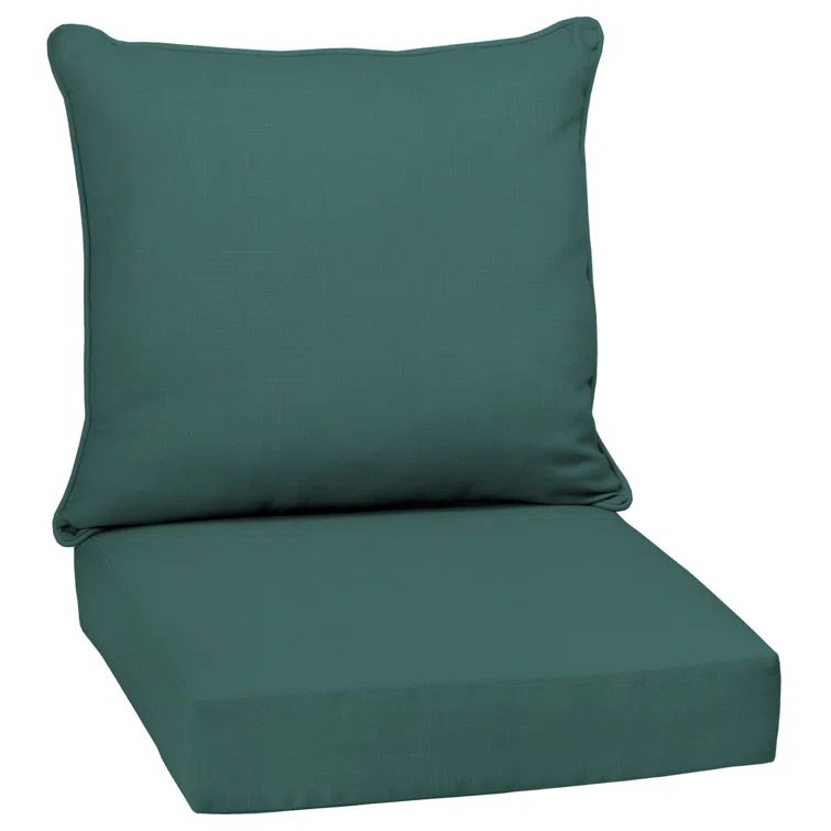 Peacock Blue Green Outdoor Deep Seat Cushion Set with Recycled Polyester Fill