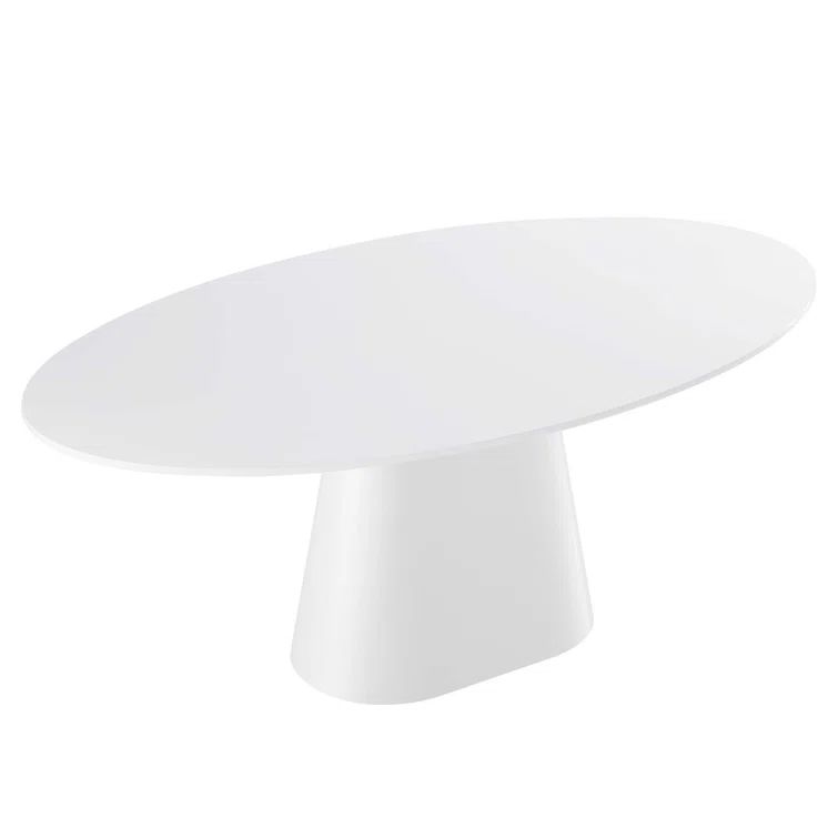 Provision 75" White MDF Oval Dining Table for Six
