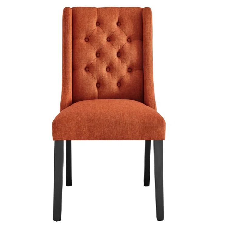 High-Back Upholstered Parsons Side Chair in Sleek Orange