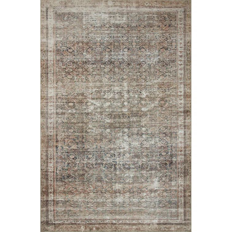 Jules Rectangular Blue Stain-Resistant Synthetic Rug 2 x 4