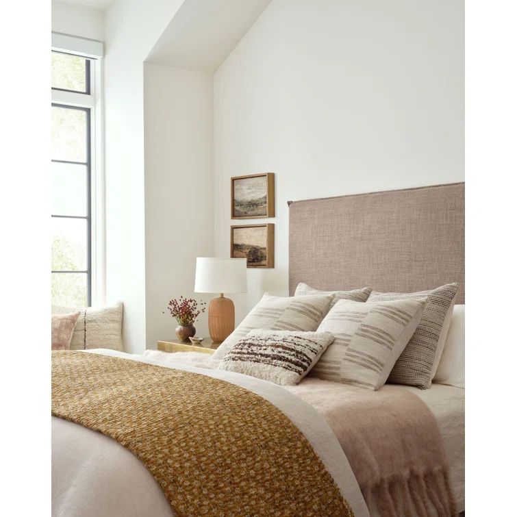 Jay Ivory and Sand 22" Round Cotton Pillow with Poly Insert