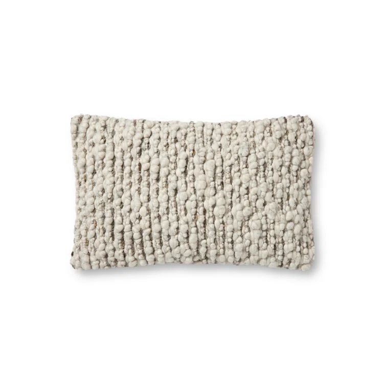 Vivienne Dove and Smoke Textured Wool Cotton Pillow