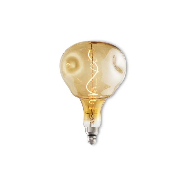 Oversized Amber Glass LED Edison Bulb, 60 Watt Equivalent