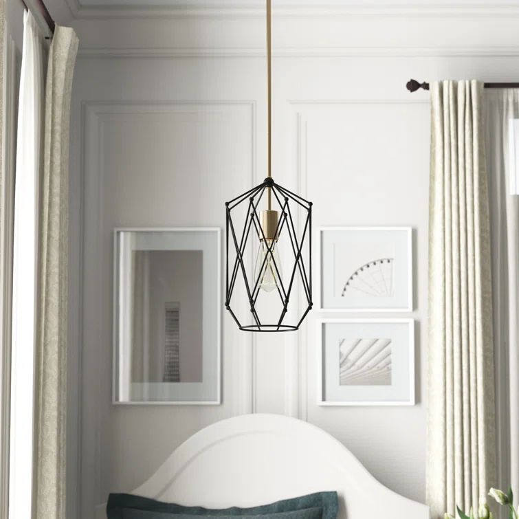 Zarra Contemporary 1-Light Satin Brass Pendant for Indoor/Outdoor