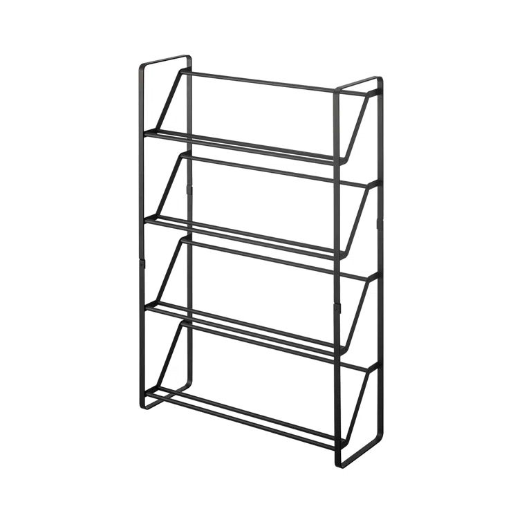 Black Metal Slim 4-Tier Shoe Rack