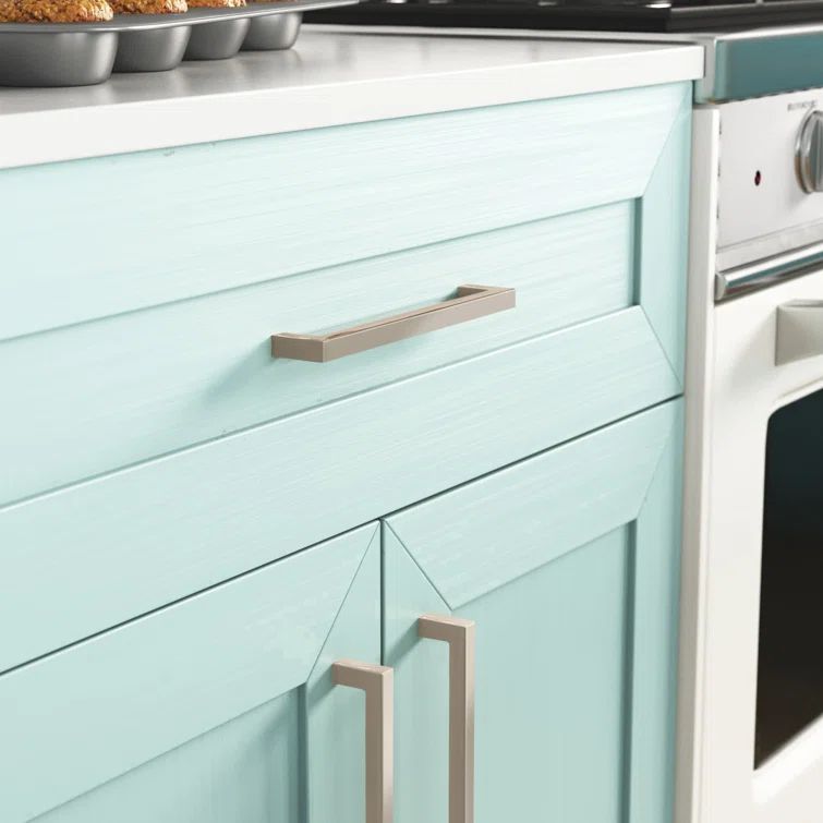 Polished Nickel Modern Rectangular Bar Cabinet Pull with Mounting Hardware