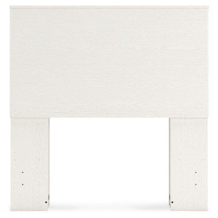 White Twin Upholstered Wood Bookcase Headboard with Storage
