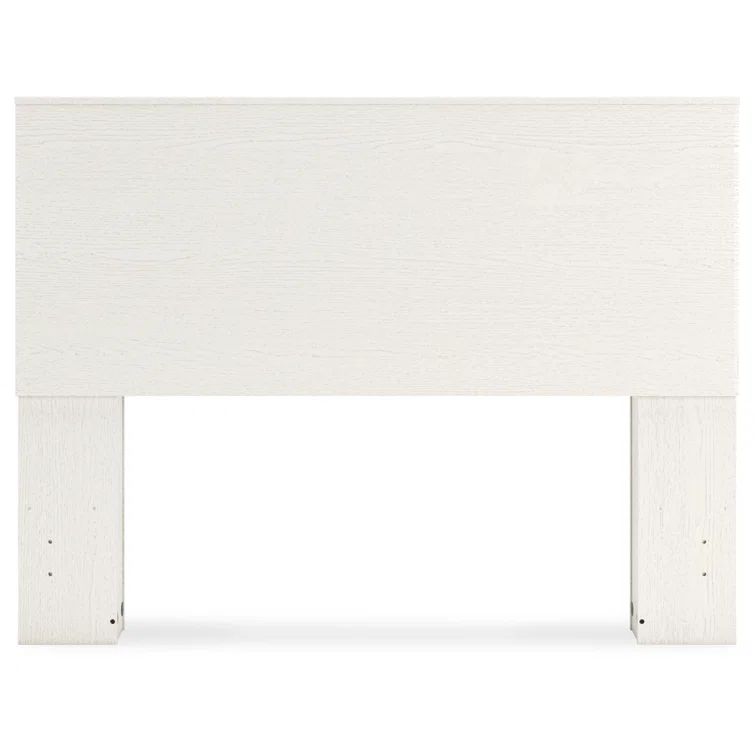Full White Wood Bookcase Headboard with Storage