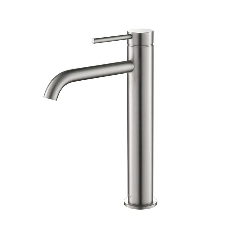 Brushed Nickel Single Handle Bathroom Faucet with Pop Up Drain