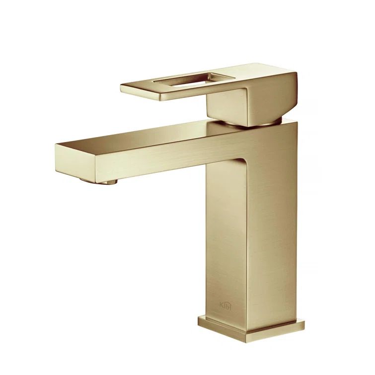 Brushed Gold Solid Brass Single Handle Bathroom Faucet