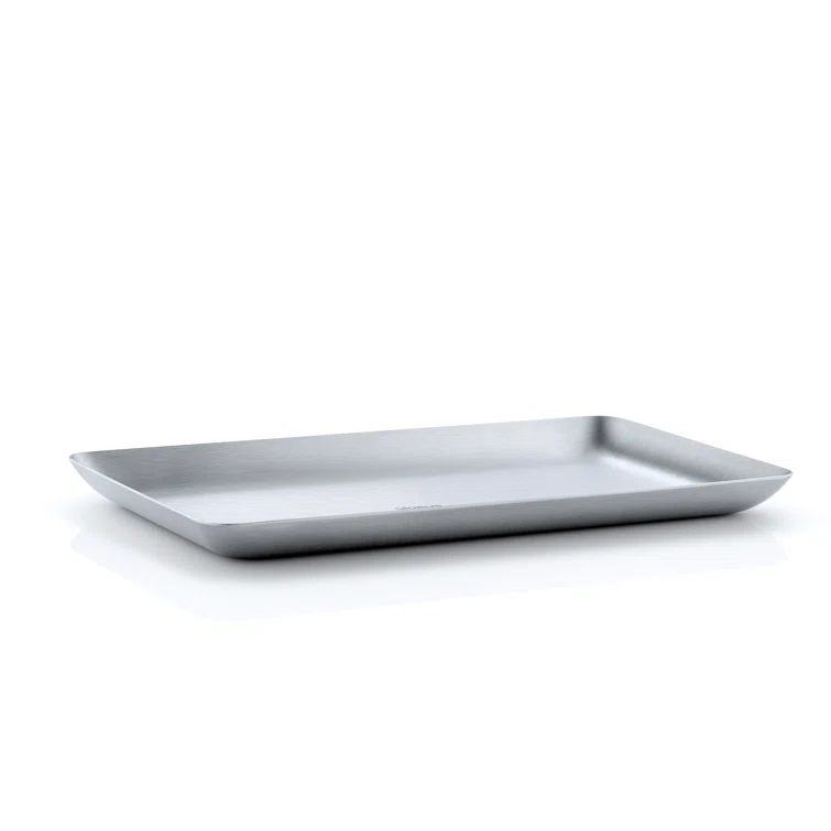 Sleek Matte Stainless Steel Rectangular Condiment Tray