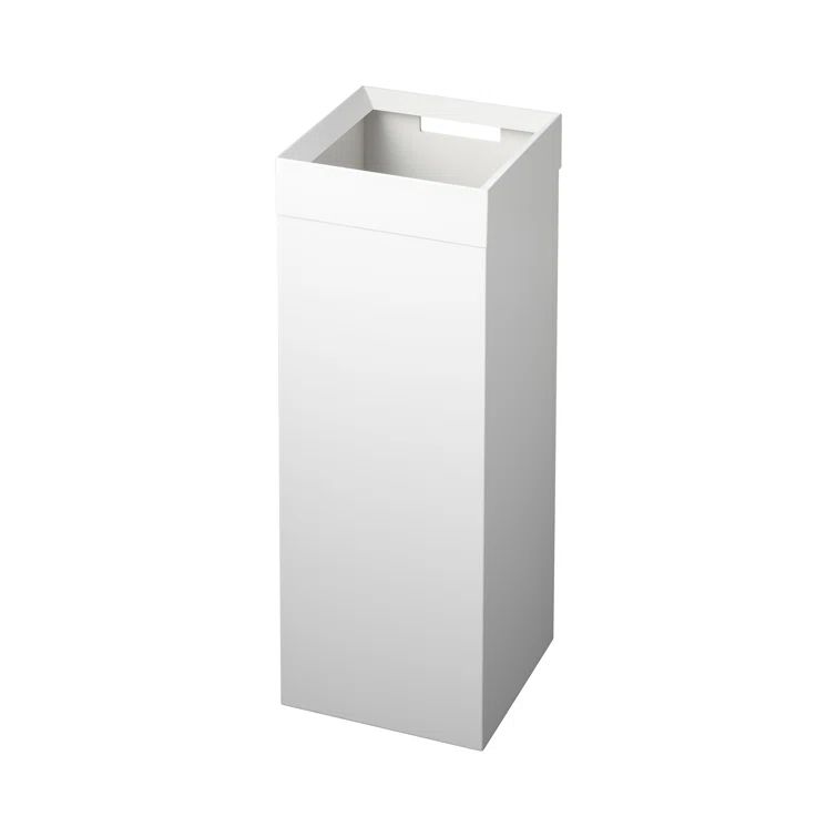 White Stainless Steel Tall Slim Trash Can with Lid