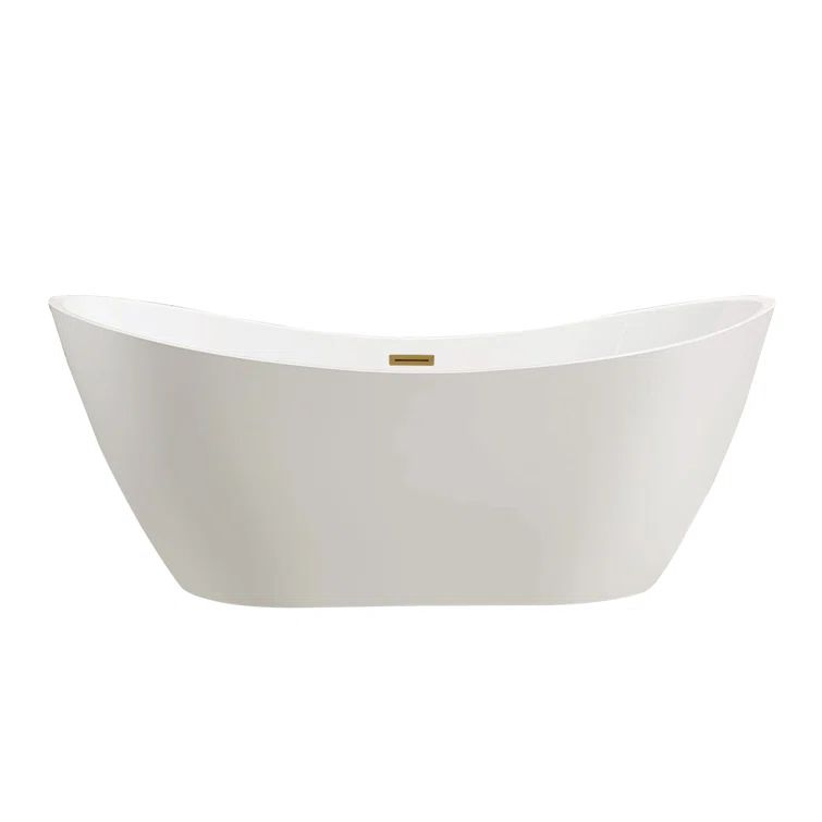 Ophelia 71" White Freestanding Acrylic Soaking Bathtub