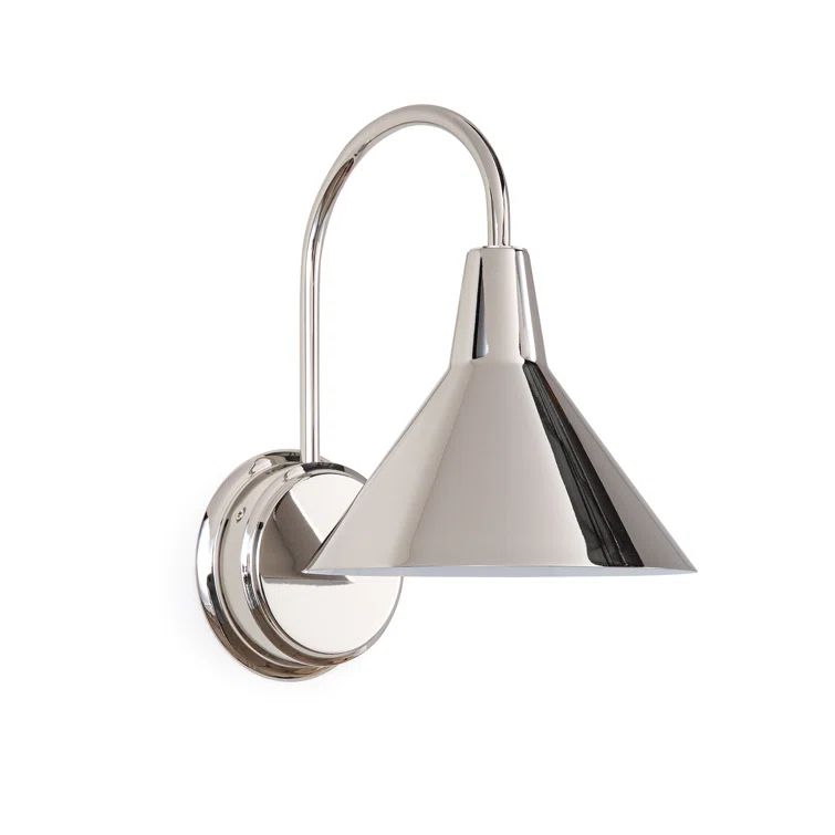 Dublin 13" Polished Nickel Gooseneck Cone Wall Sconce
