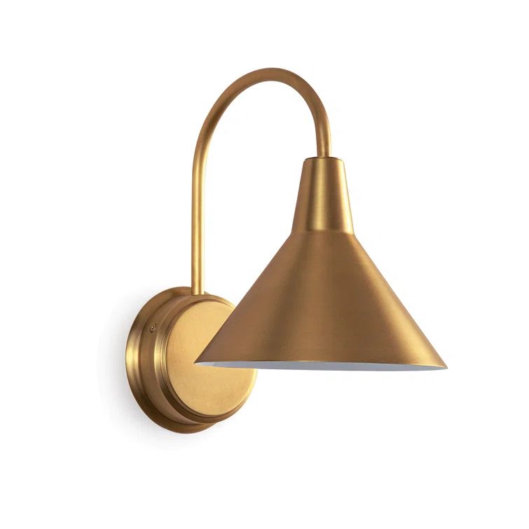 Elegant Dublin 13" Natural Brass Dimmable Wall Sconce