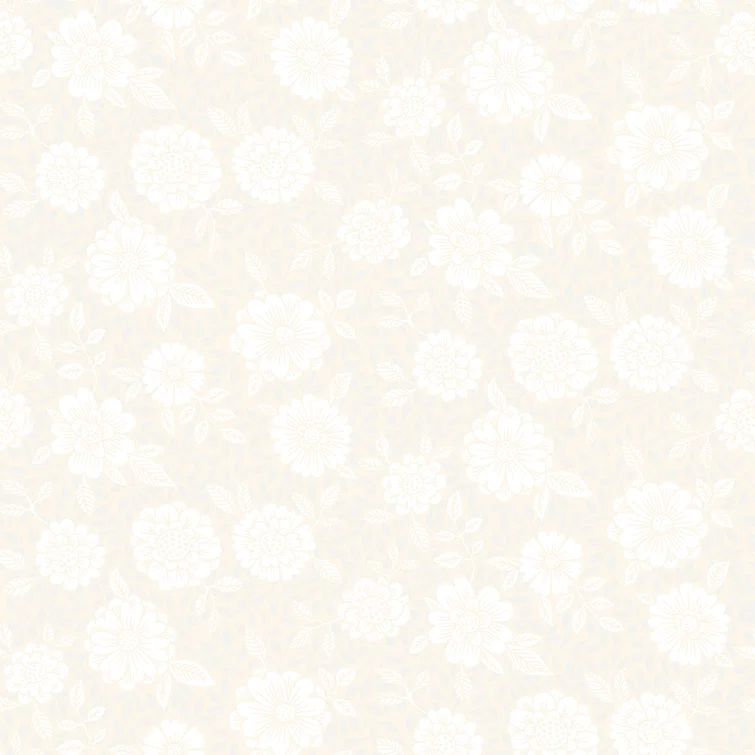Cream Floral Non-Woven Removable Wallpaper Roll