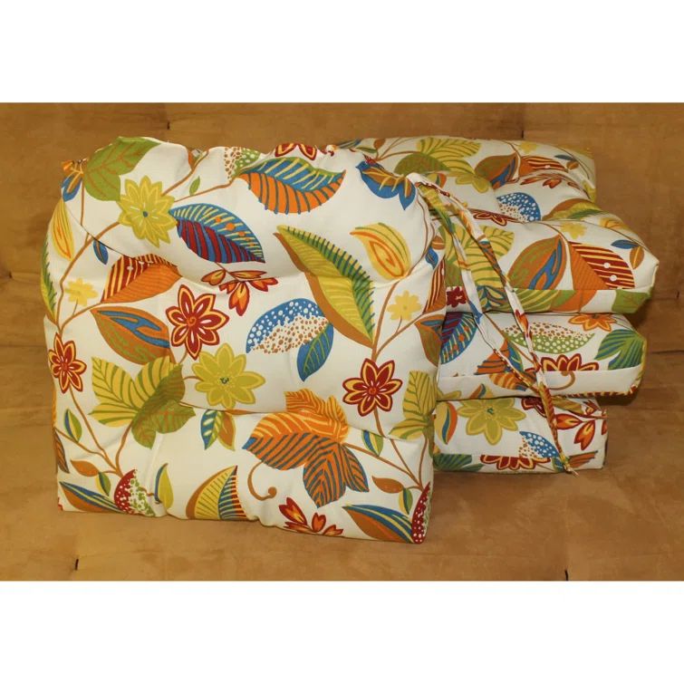 Skyworks Multi-Color Polyester Tufted Chair Cushions Set of 4