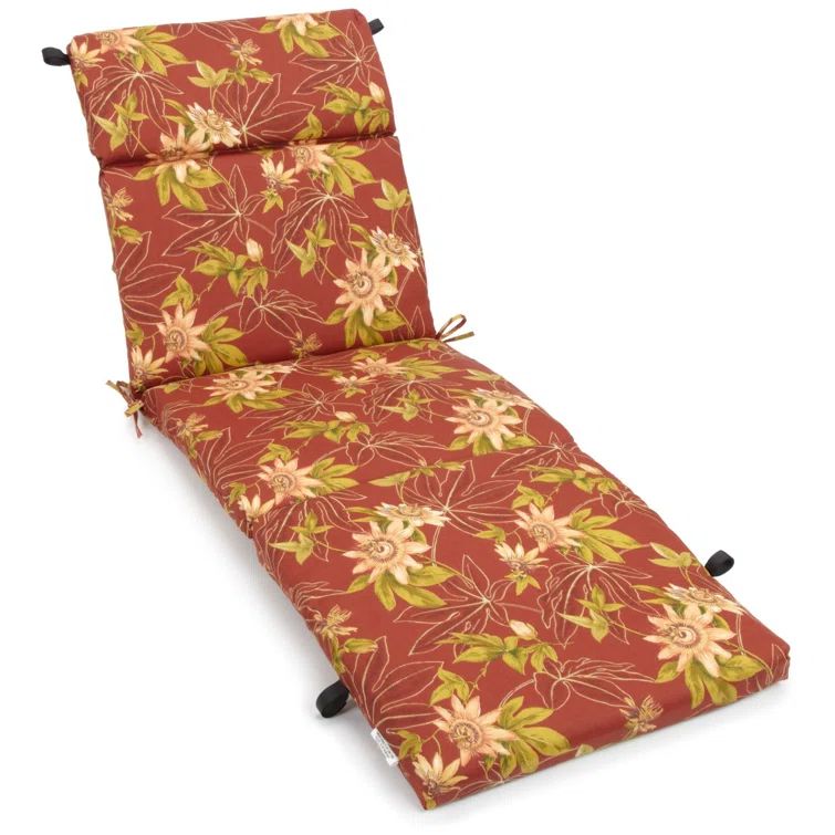 Passion Ruby Multi-Color Polyester Outdoor Chaise Lounge Cushion