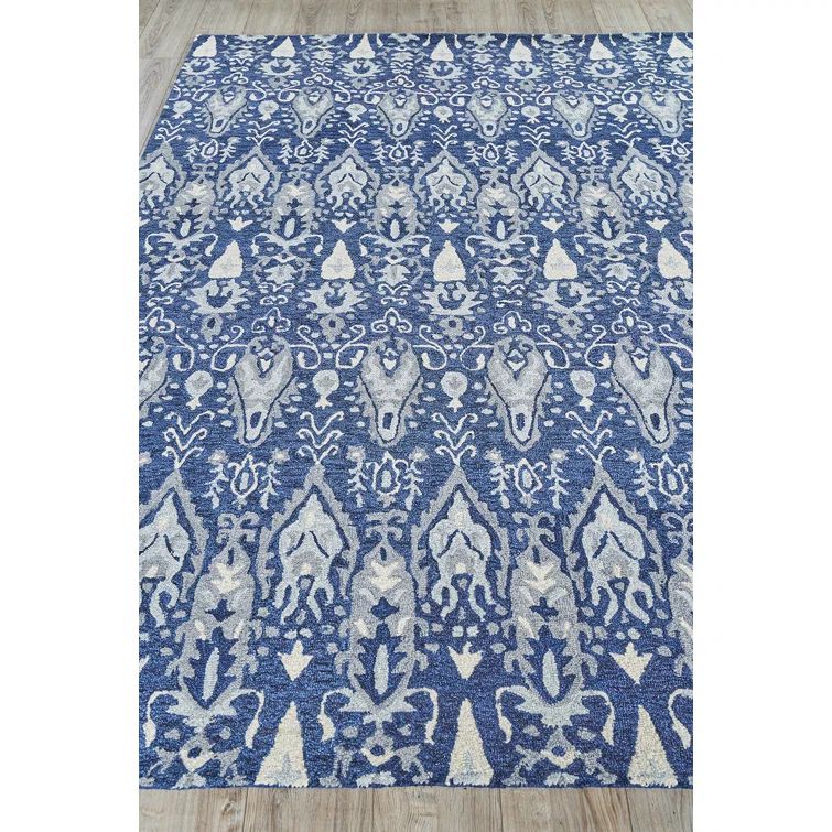 Handmade Tufted Gray Wool Rectangular Rug 9' x 12'