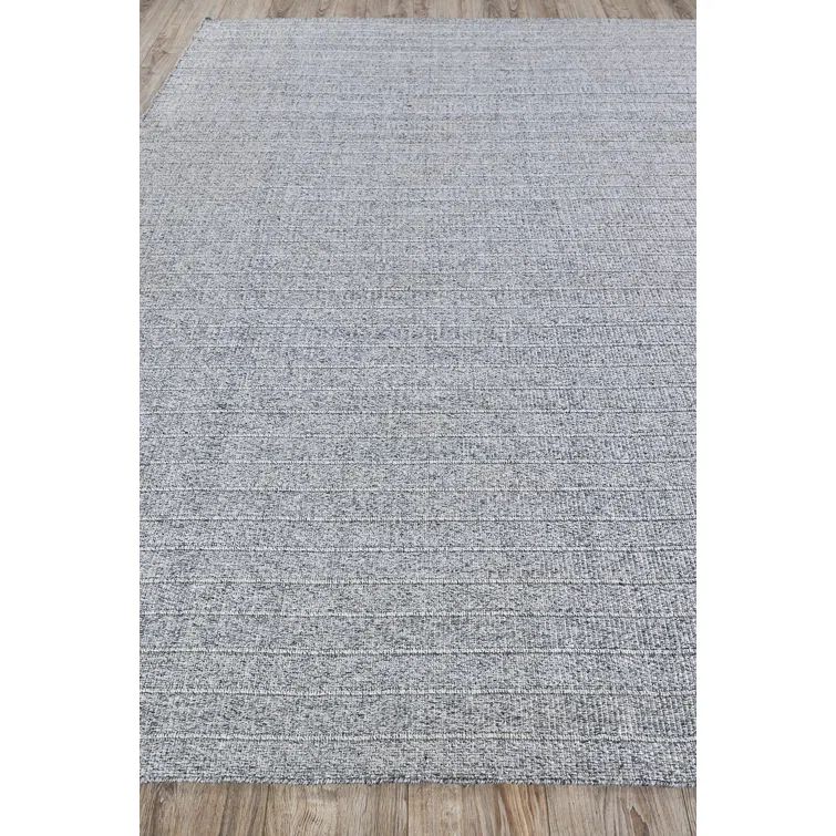Nova Handcrafted Gray Stripe Synthetic Flatweave 6' x 9' Rug